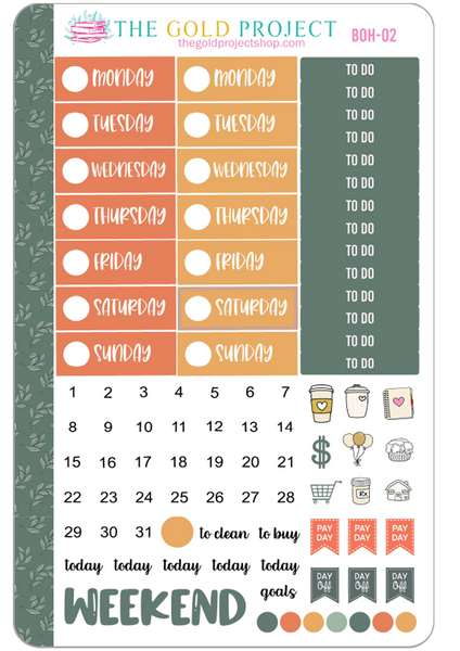 Boho Floral Weekly Kit