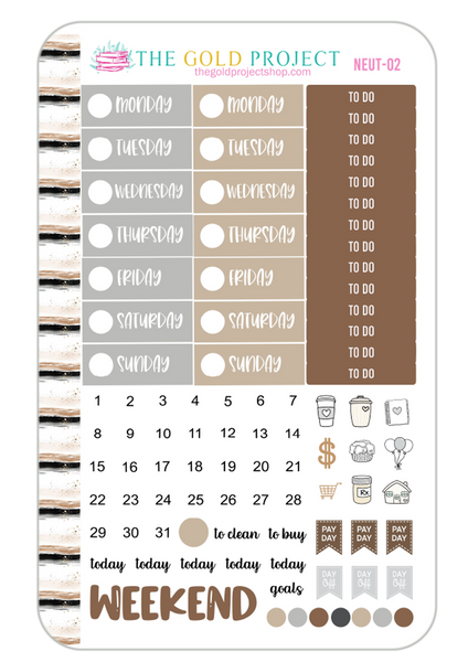 Neutral Planner Weekly Kit