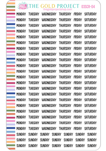 Days of the Week 3 Scripts