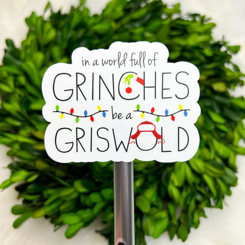 Grinch vs Griswold Quote Weatherproof Sticker