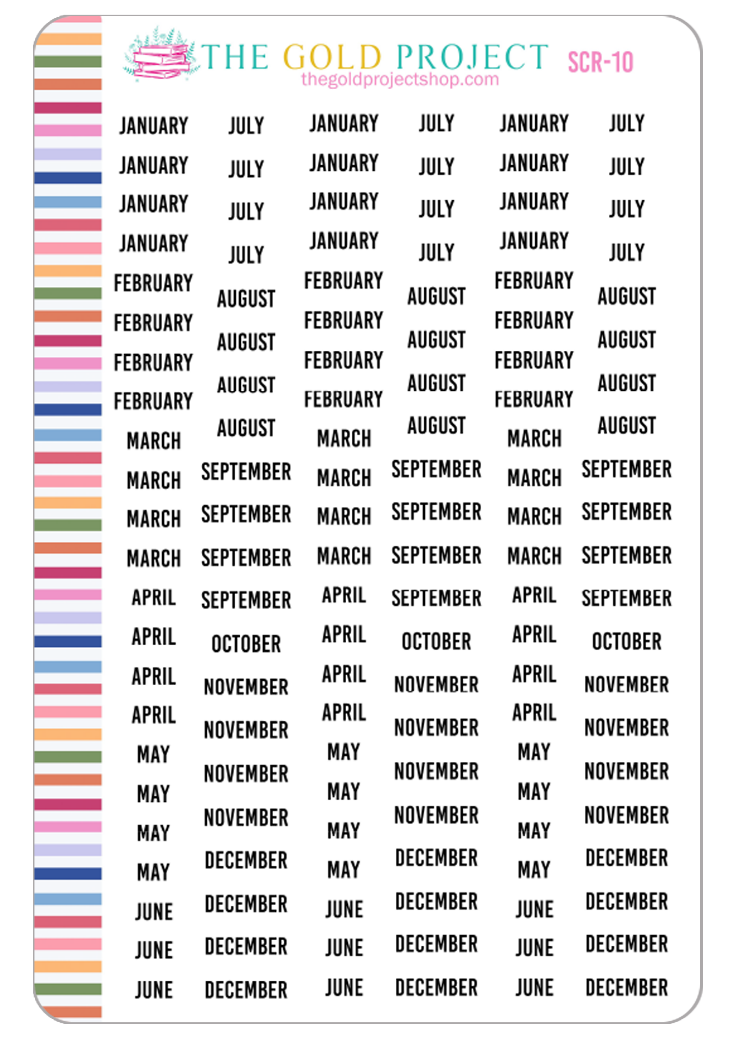 Months of the Year Scripts