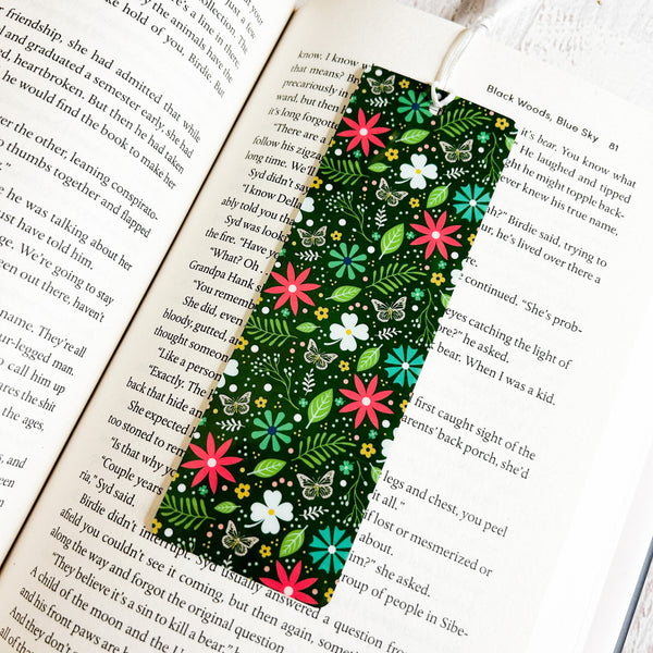 2025 Advent Green Floral Bookmark