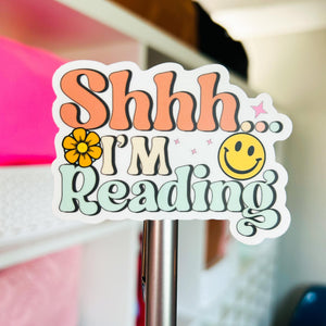 Shhh... I'm Reading Weatherproof Sticker