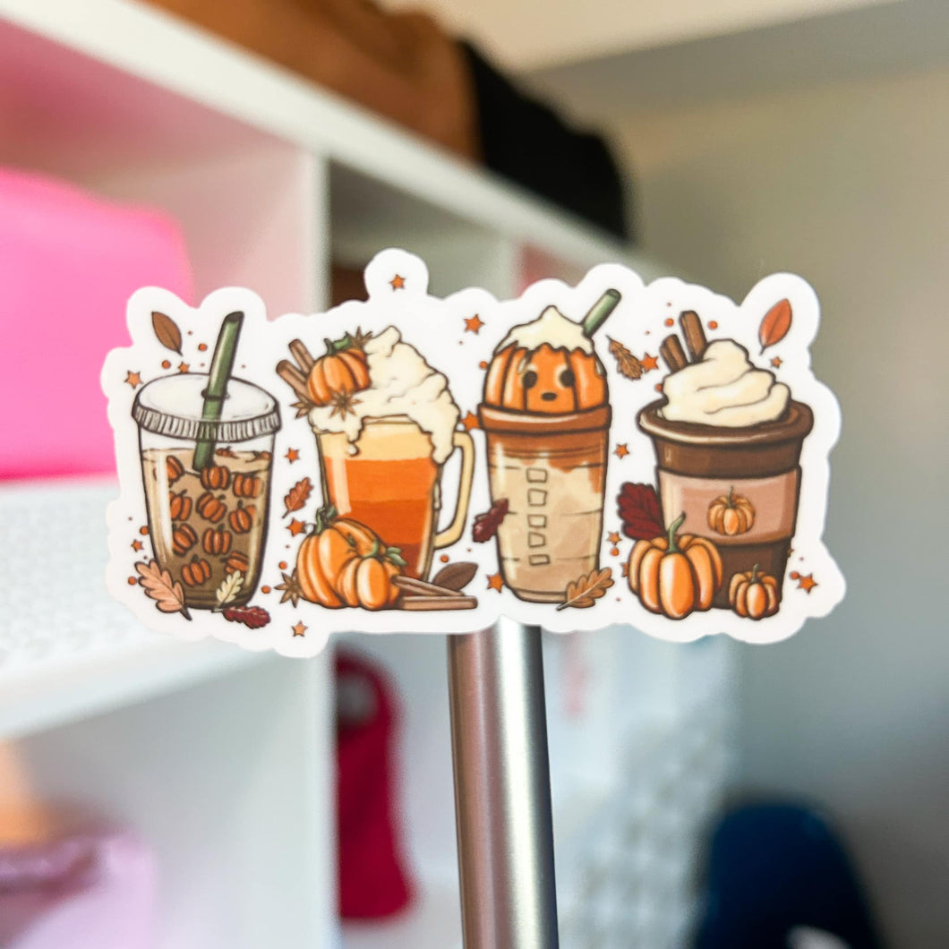 Fall Coffee Fun Weatherproof Sticker