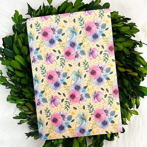 Yellow Floral A5 Lined Journal