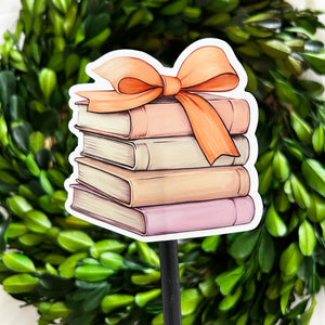 Autumn Book Stack Weatherproof Sticker