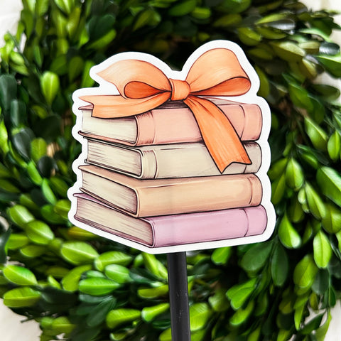 Autumn Book Stack Weatherproof Sticker