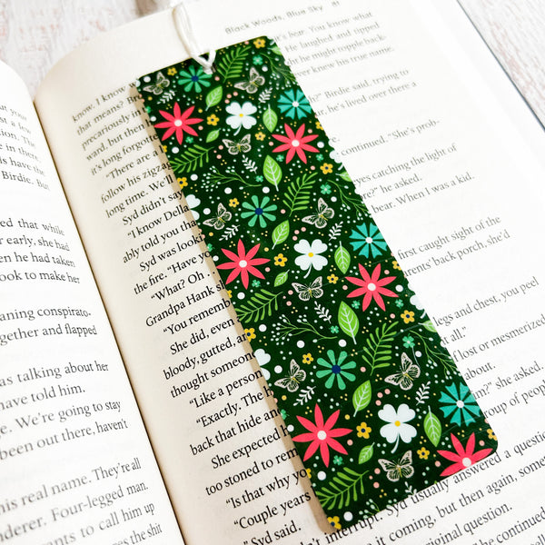 2025 Advent Green Floral Bookmark