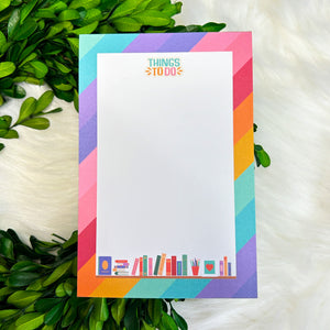 Rainbow Bookshelf Notepad