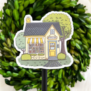 Yellow Bookstore Weatherproof Sticker