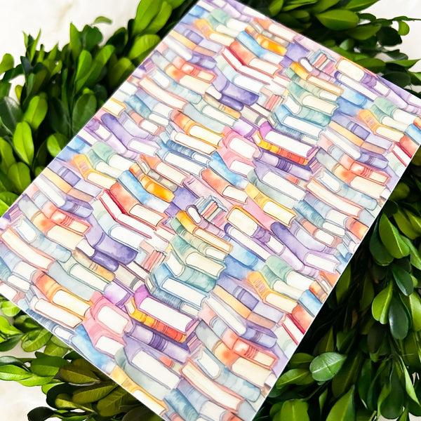 Rainbow Book Stack Kindle Insert Weatherproof Sticker