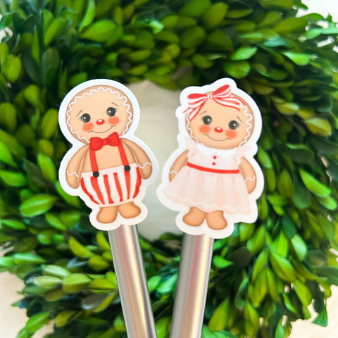 Gingerbread Duo Weatherproof Stickers