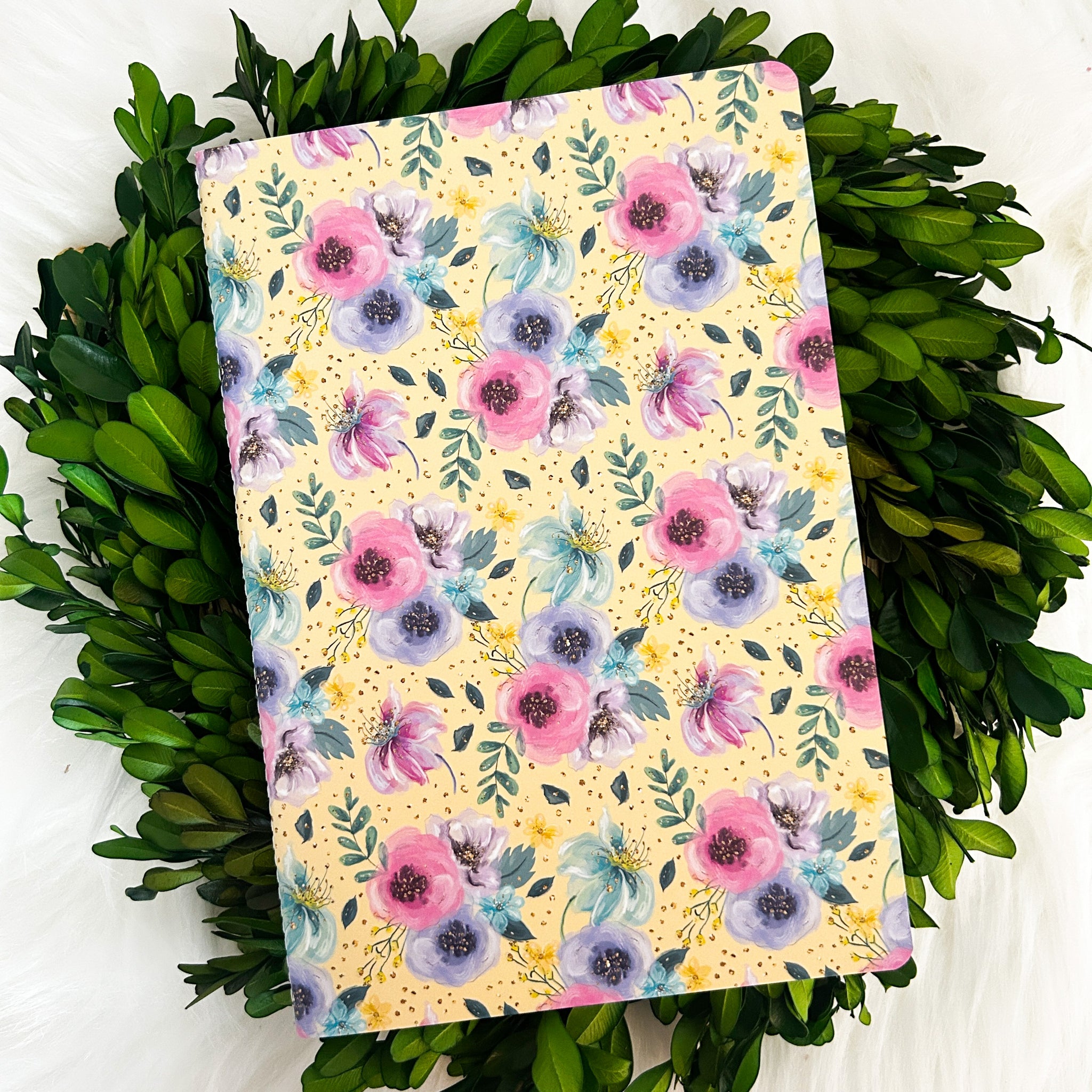 Yellow Floral A5 Lined Journal