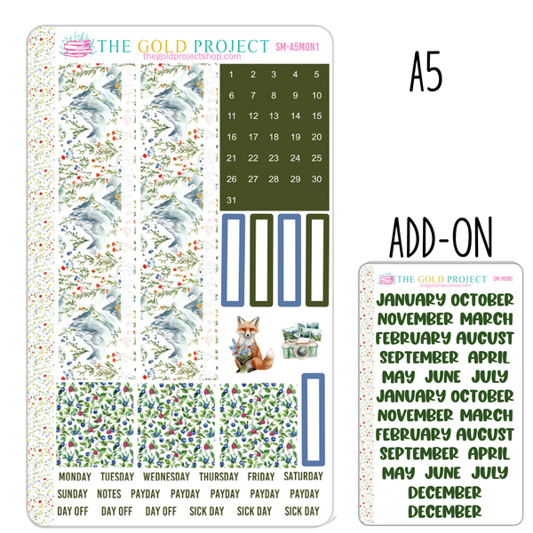 Summer Mountains Erin Condren Monthly Kit