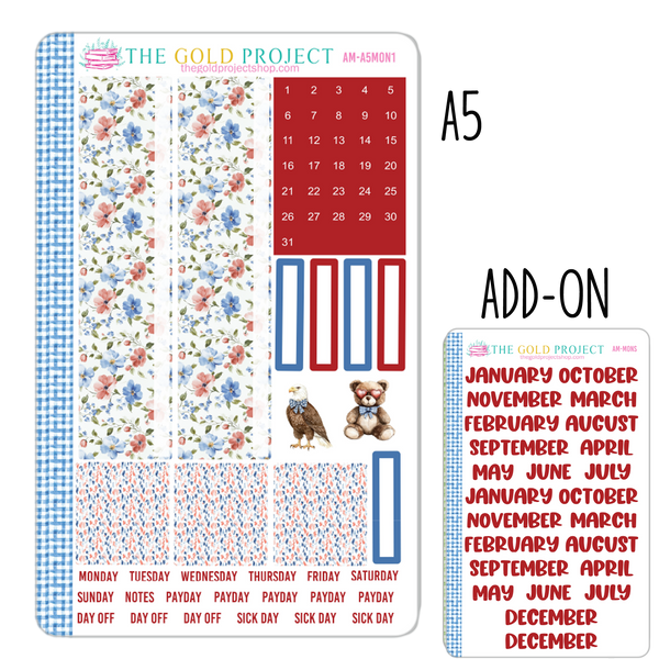 Americana Erin Condren Monthly Kit