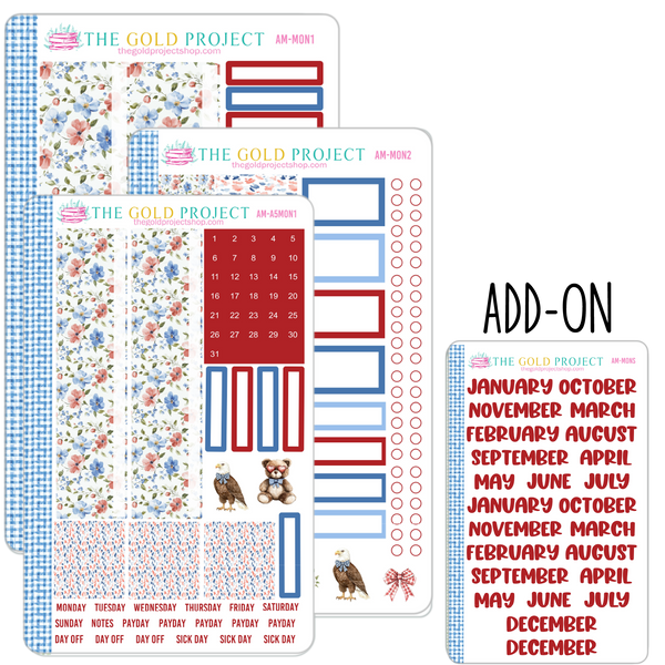Americana Erin Condren Monthly Kit