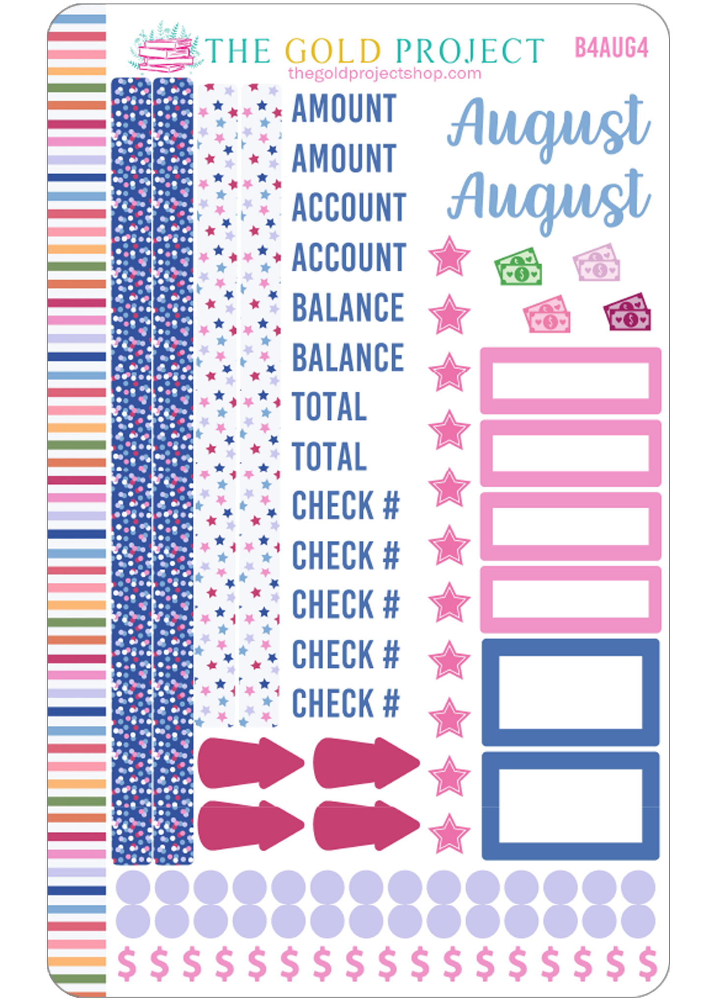 August Bill Tracker 4 Stickers