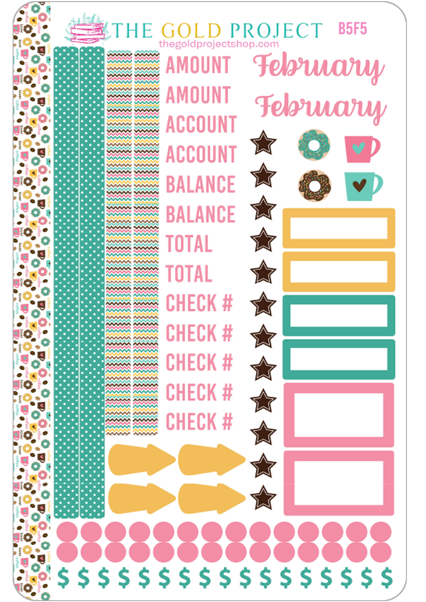 February Bill Tracker 5 Stickers