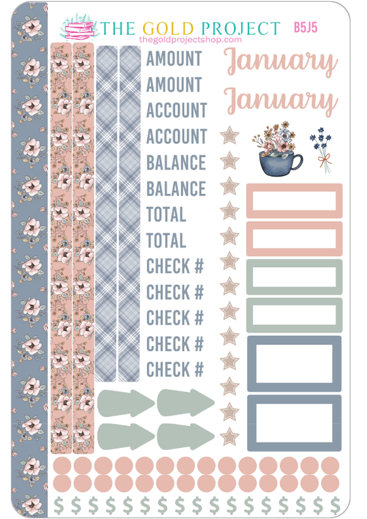 January Bill Tracker 5 Stickers