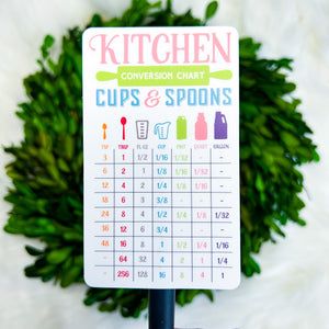 Kitchen Conversion Chart Weatherproof Sticker