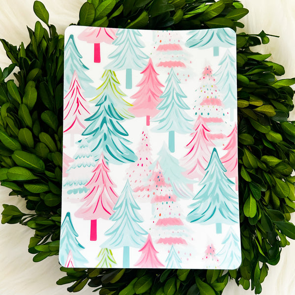 Pastel Christmas Tree Kindle Insert Weatherproof Sticker