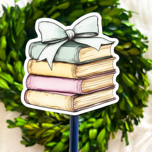 Book Stack Weatherproof Sticker
