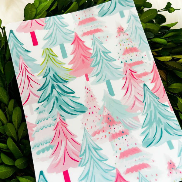 Pastel Christmas Tree Kindle Insert Weatherproof Sticker