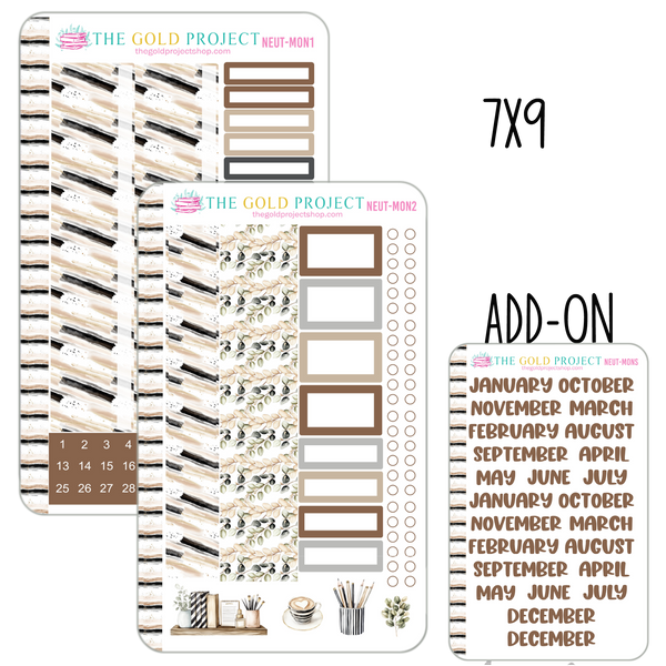 Neutral Planner Monthly Kit
