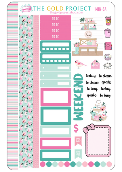 Mint and Pink Weekly Kit