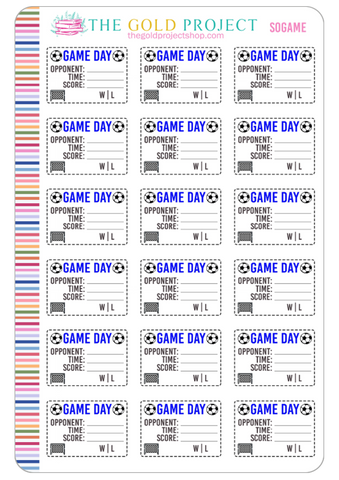 Soccer Game Day Trackers