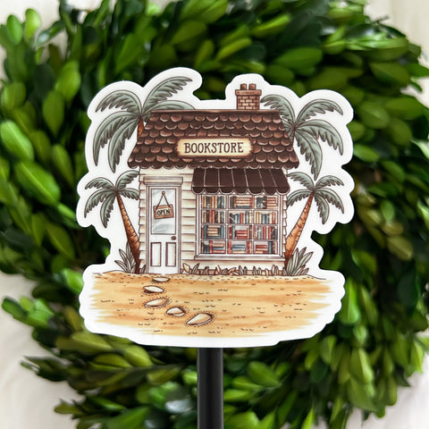 Beach Bookstore Weatherproof Sticker