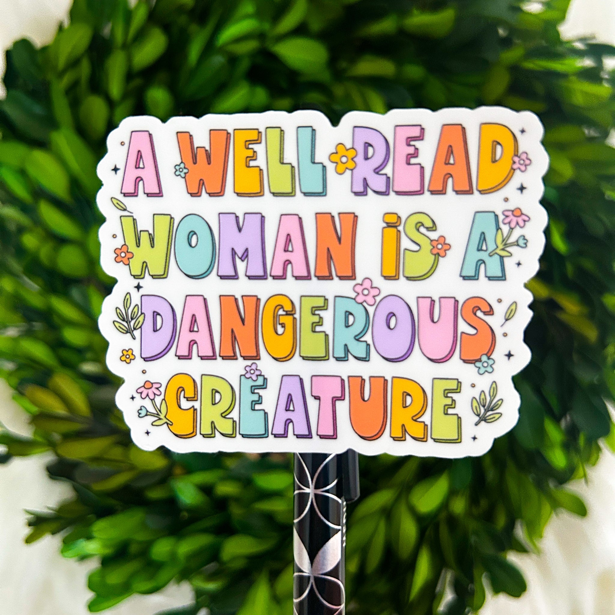 A Well Read Woman Weatherproof Sticker