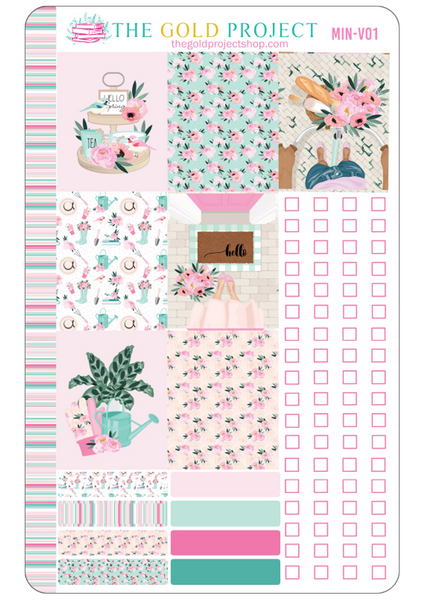 Mint and Pink Weekly Kit