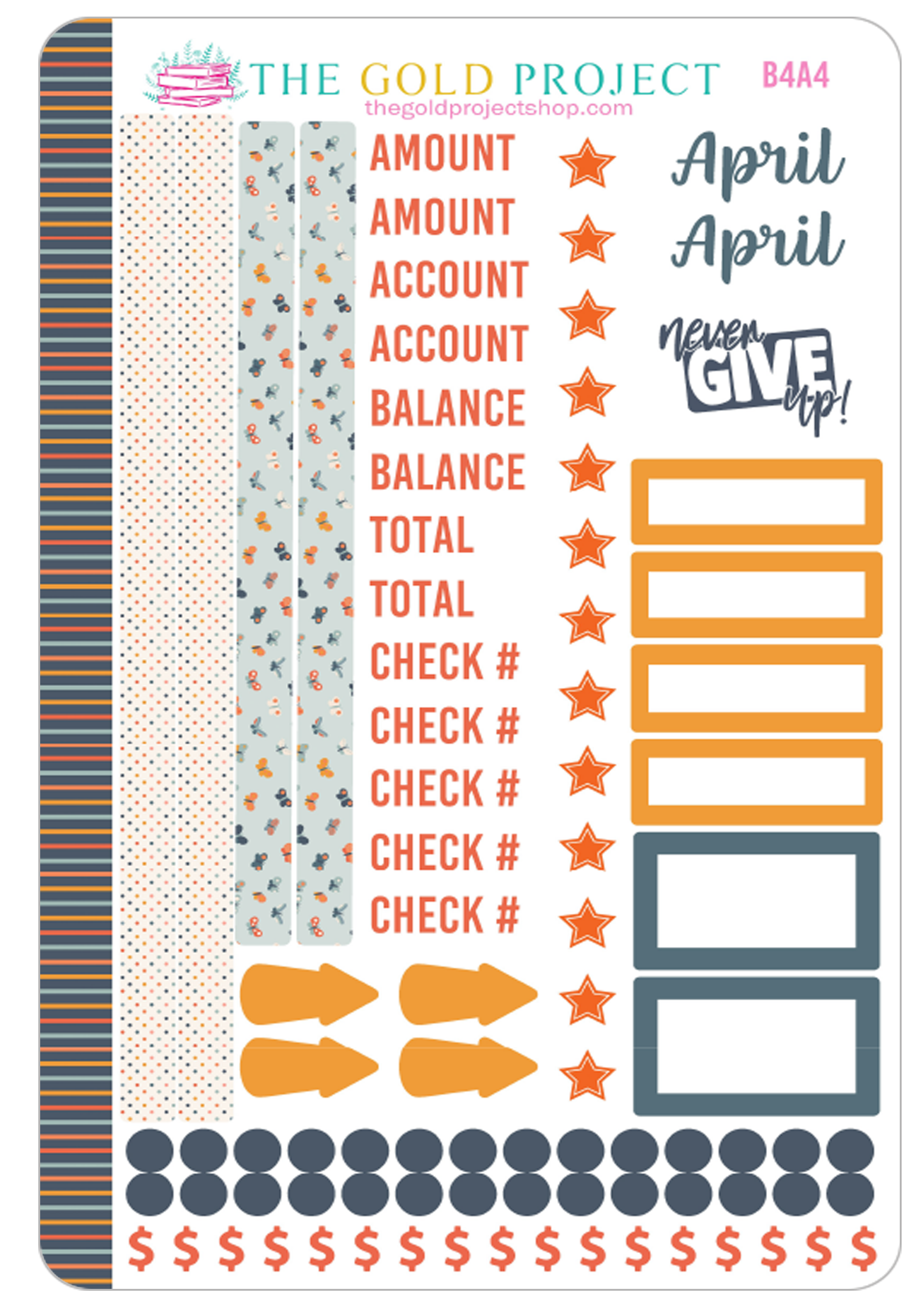 April Bill Tracker 4 Stickers