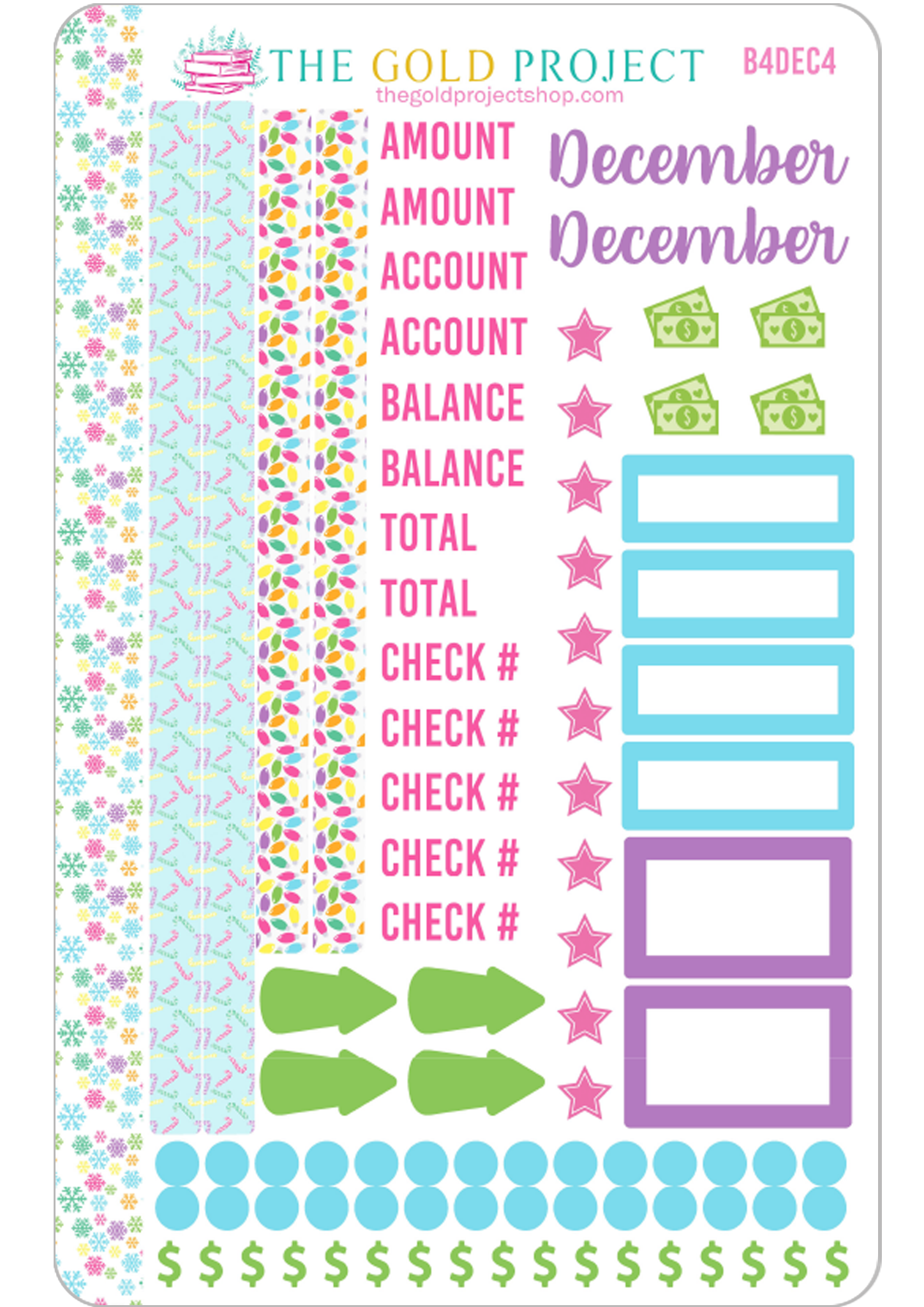 December Bill Tracker 4 Stickers