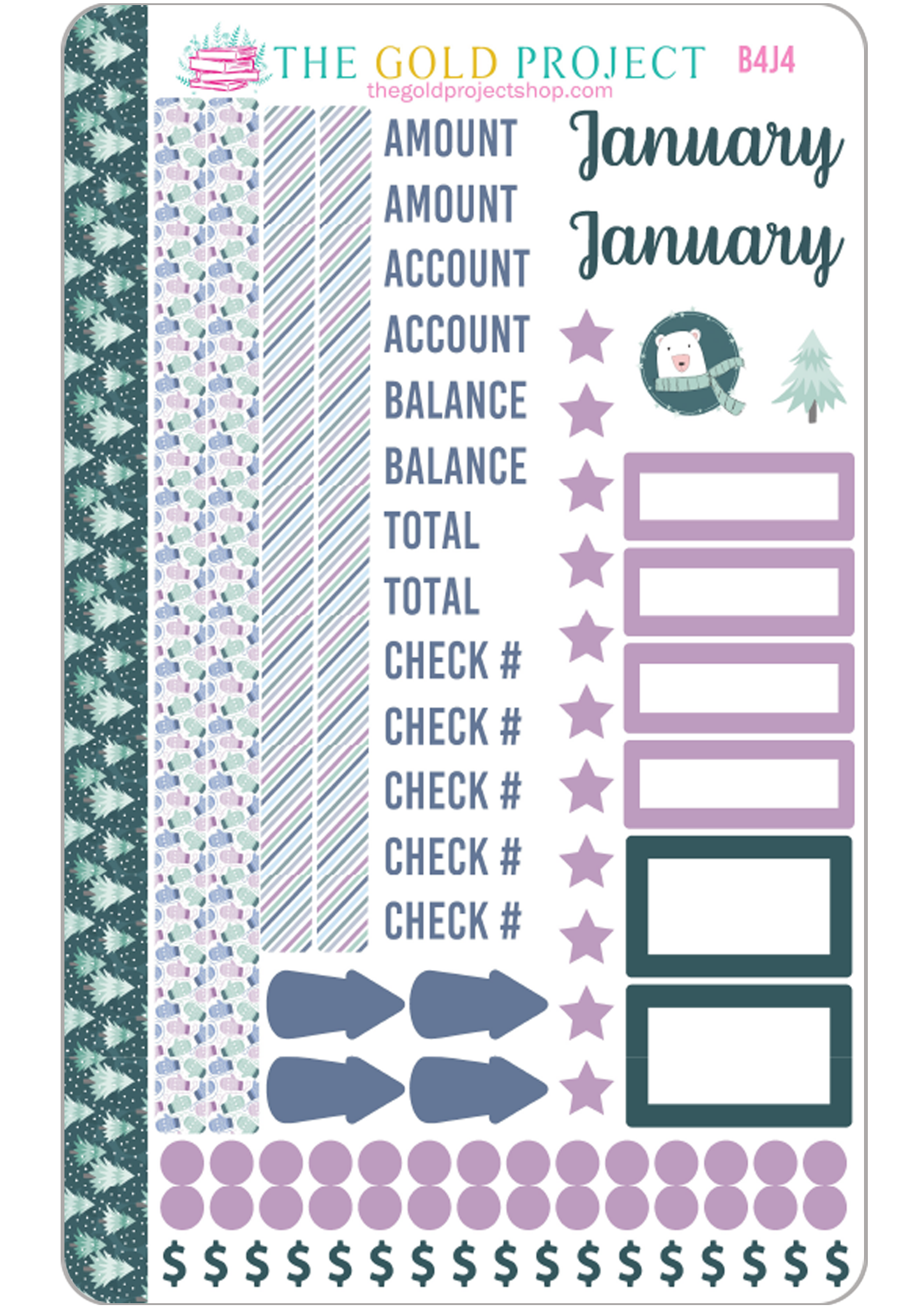 January Bill Tracker 4 Stickers