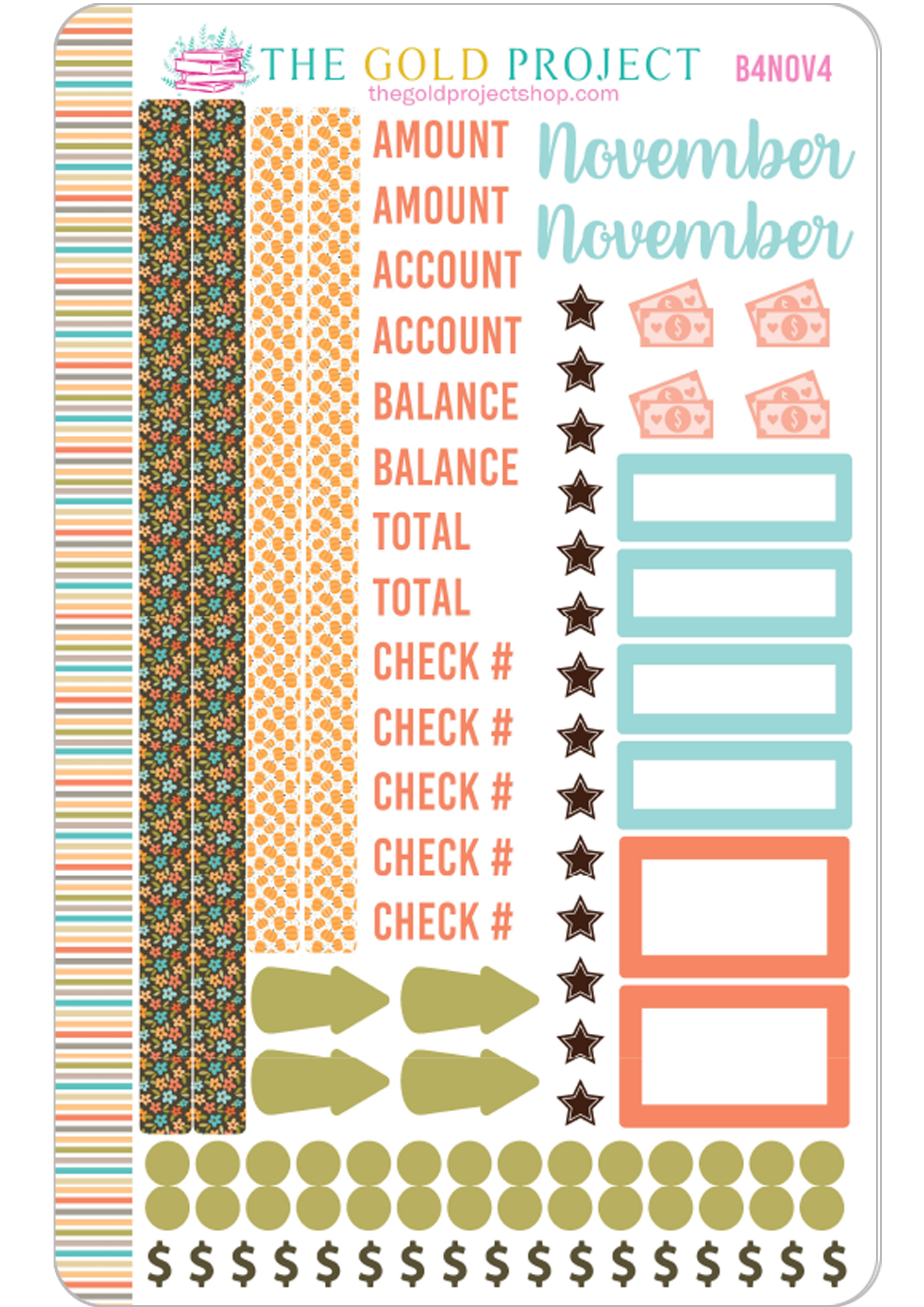 November Bill Tracker 4 Stickers