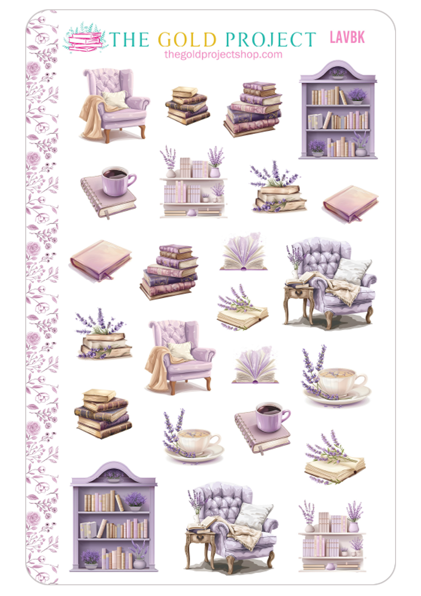 Lavender Book Doodles Deco