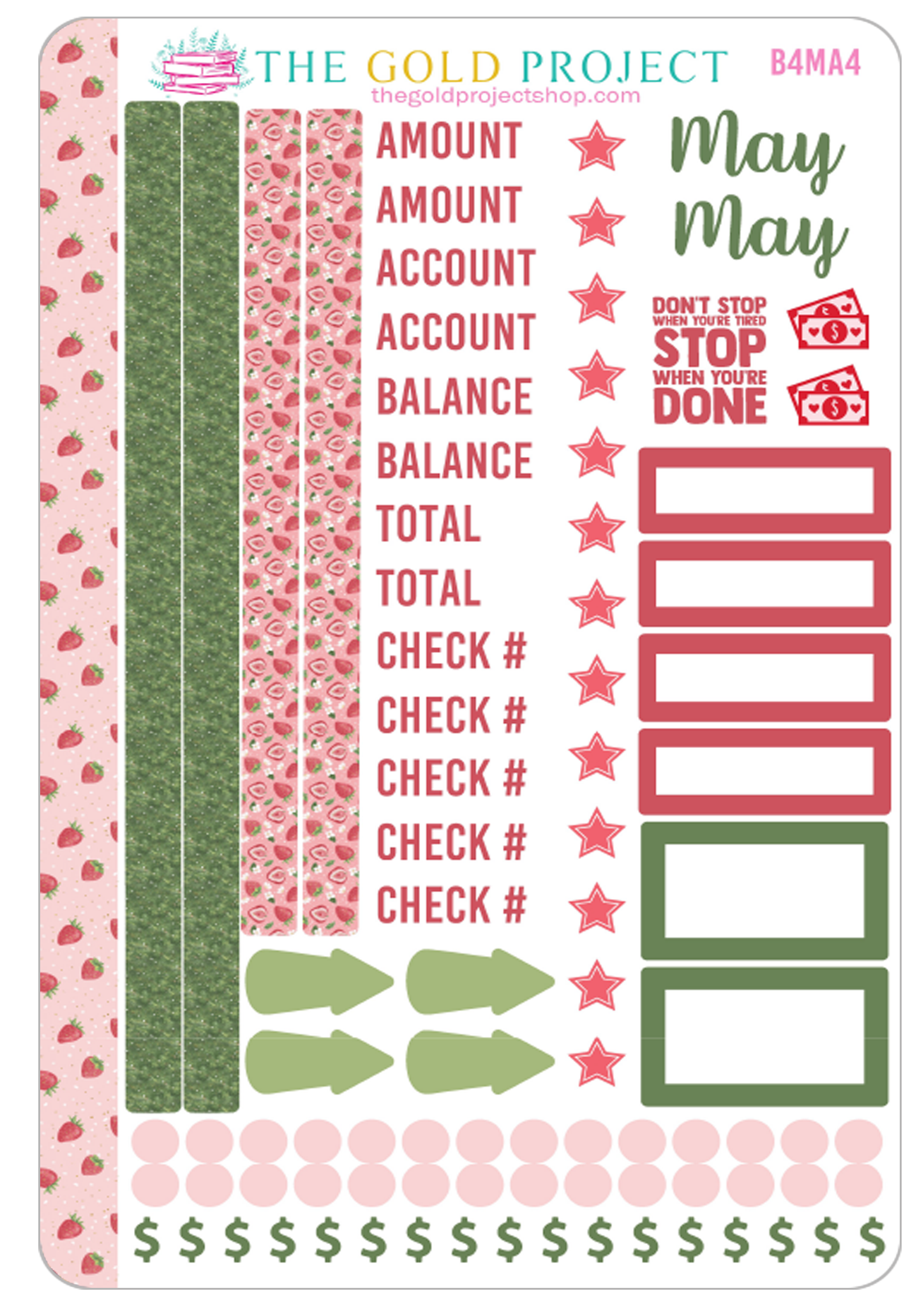 May Bill Tracker 4 Stickers