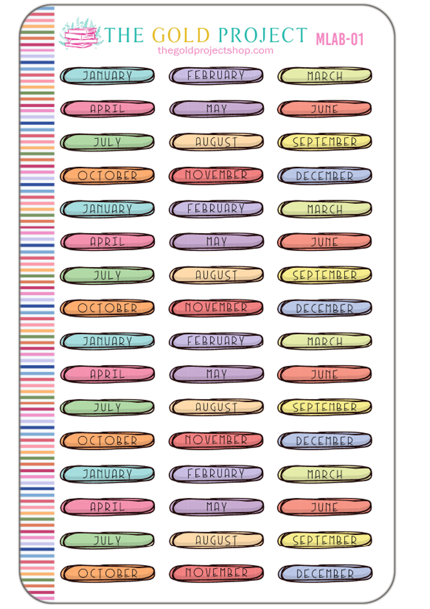 Month Label Headers - Multi