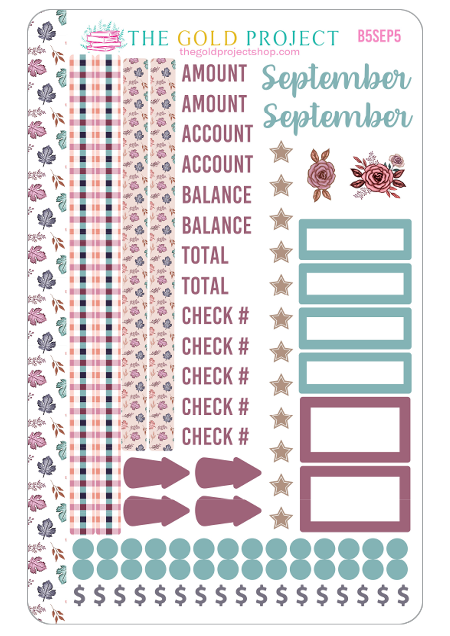 September Bill Tracker 5 Stickers