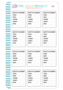 Substitute Assignment Info Boxes