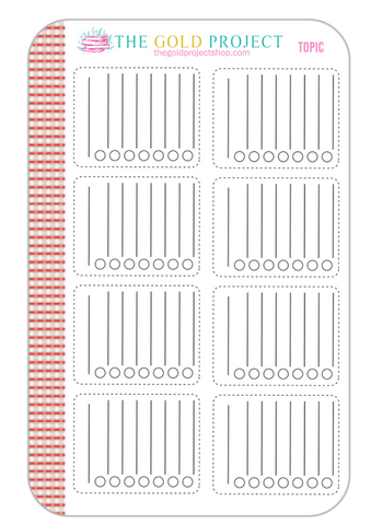 Topic Checklists