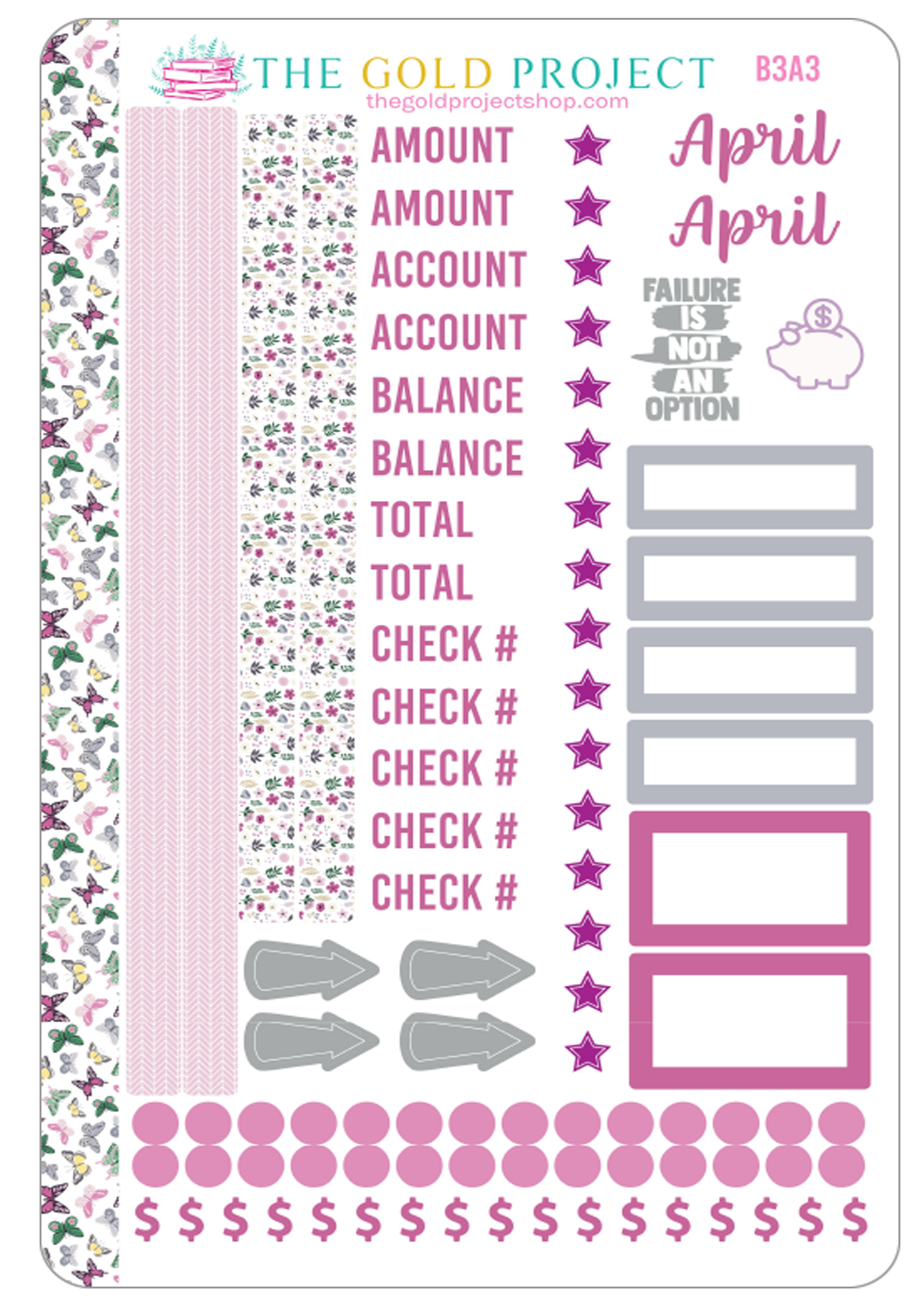 April Bill Tracker 3 Stickers