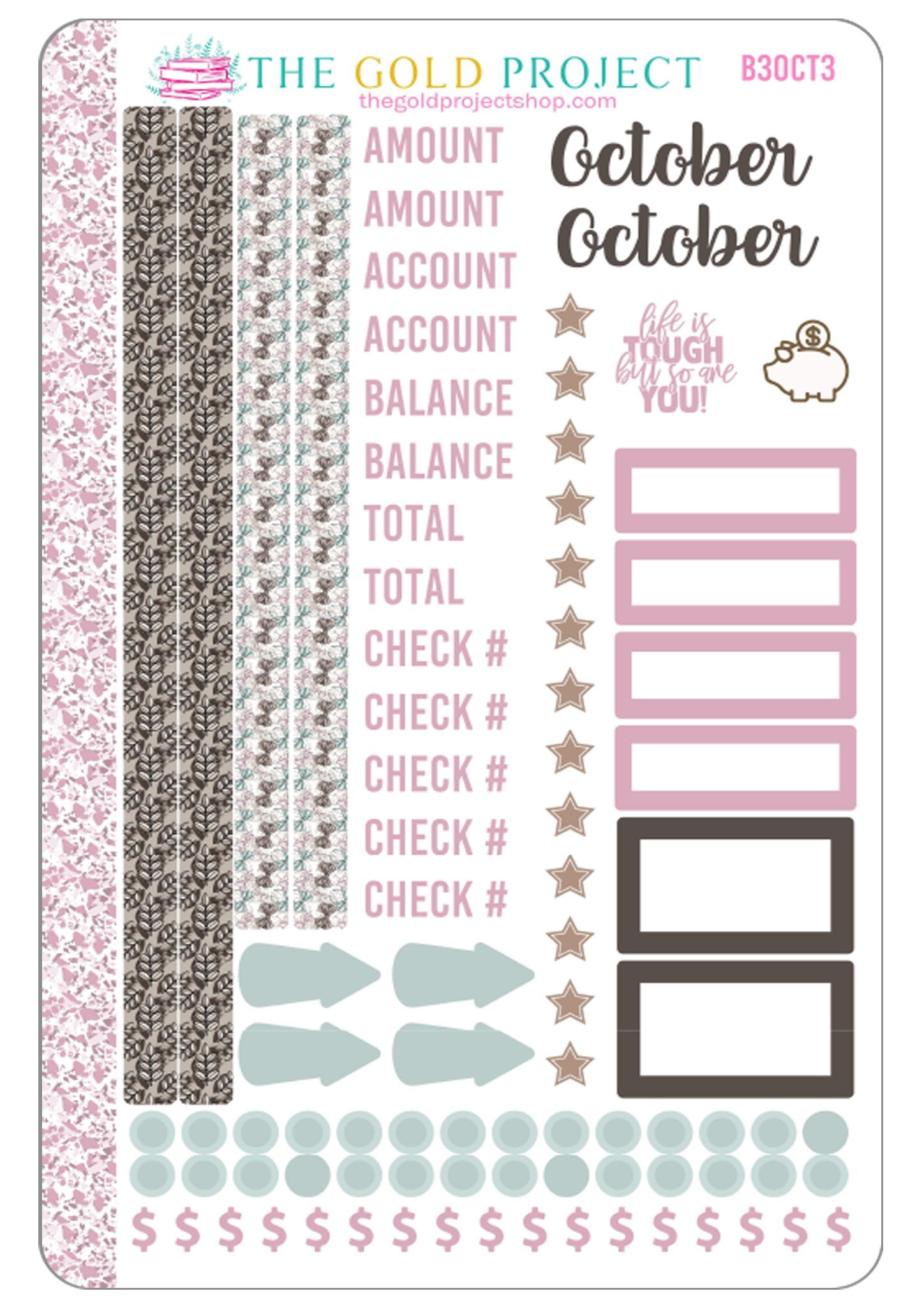 October Bill Tracker 3 Stickers