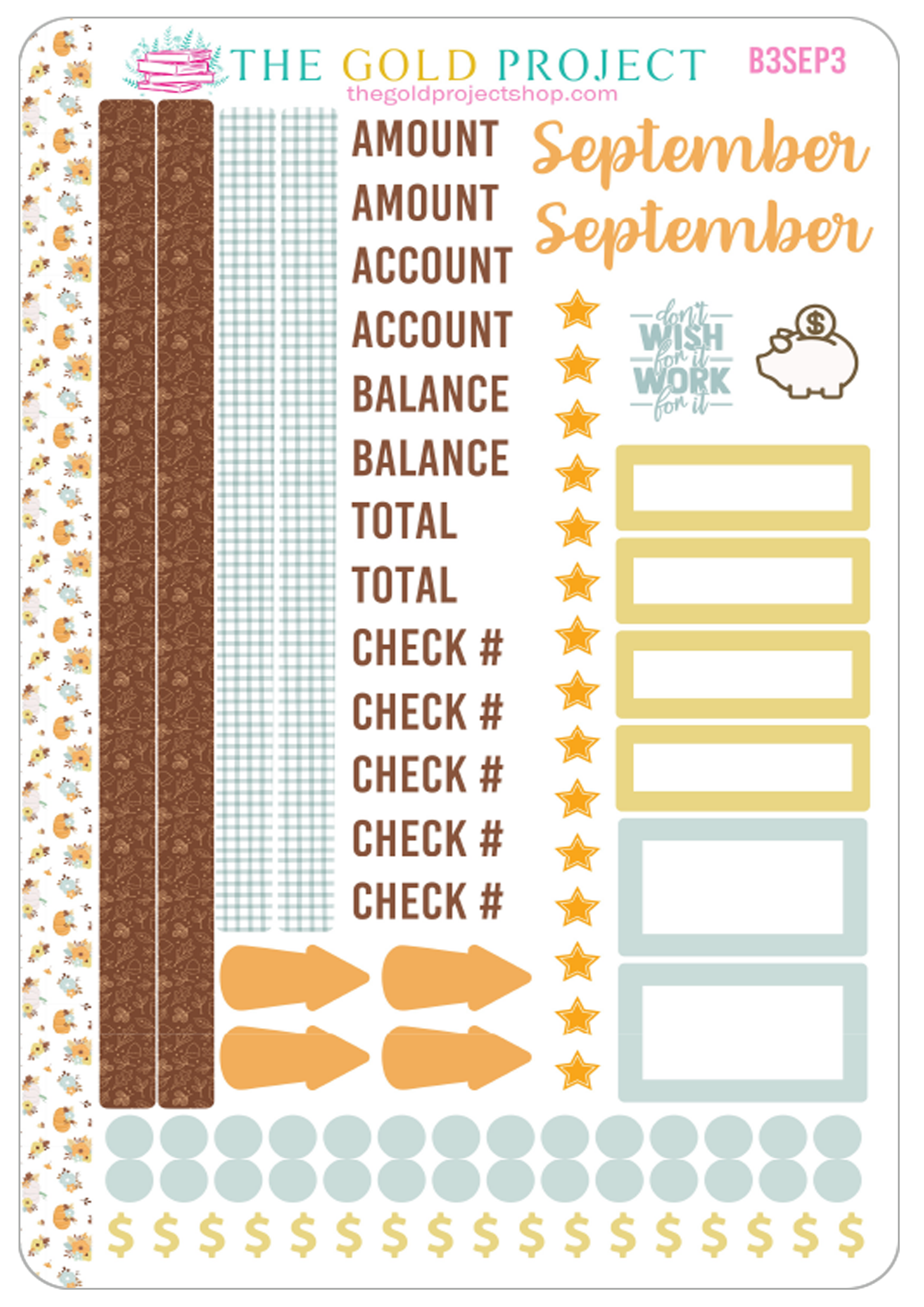 September Bill Tracker 3 Stickers